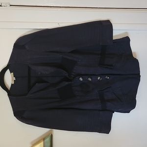 Prairie Underground navy blue detailed Buttoned Jacket -‎ 100% hemp linen